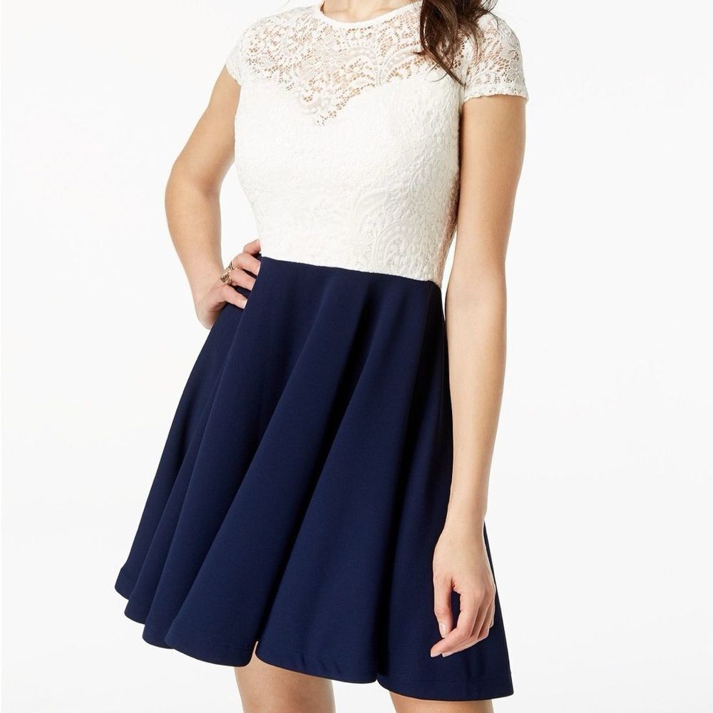 b. Darlin Juniors Lace Prom Dress